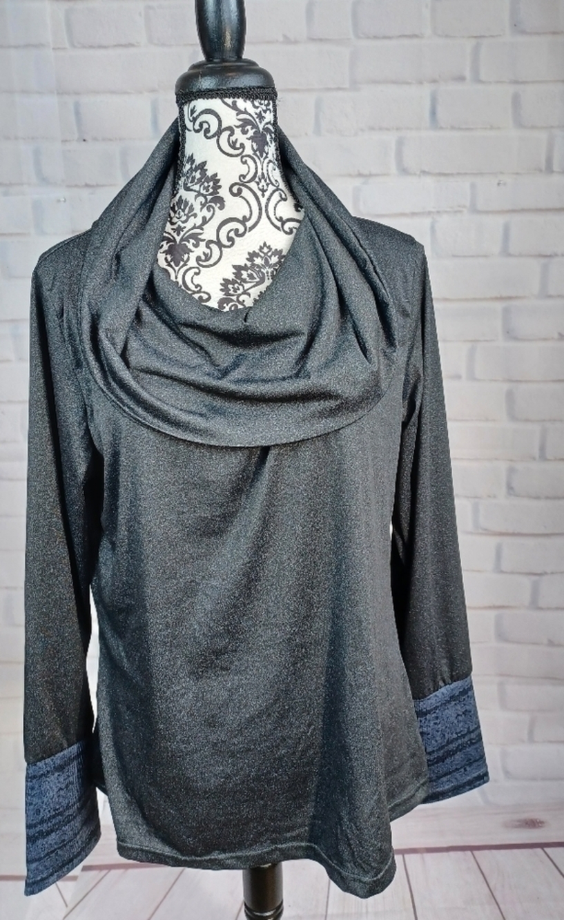 Misslook women's stretch knit cowl neck popover long sleeve top size xxl b19a